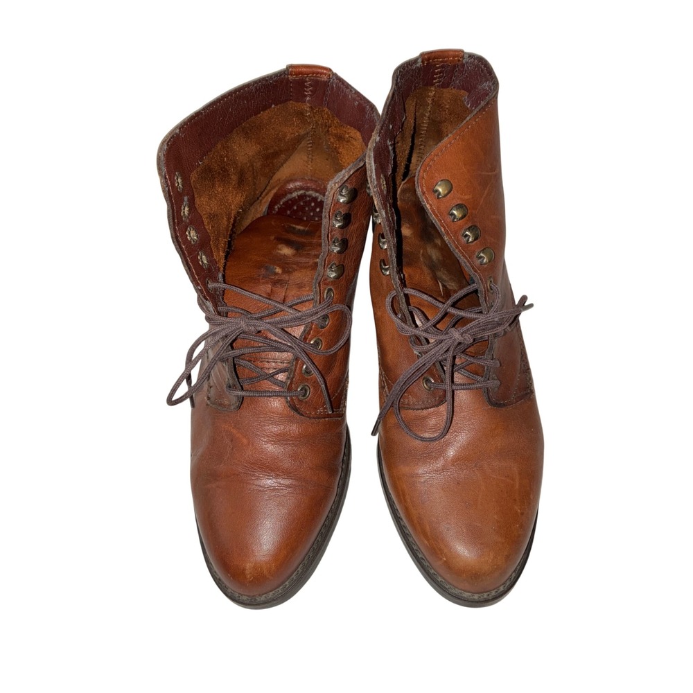 Supple Leather Boots Women 8.5 Brown Lace Up Ankle Heritage